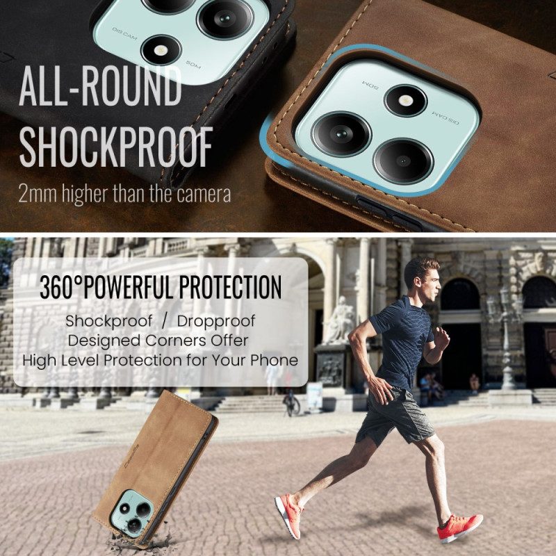 Nahkakotelo Xiaomi Redmi Note 14 5g Caseme Nahkaefekti Suojakuori