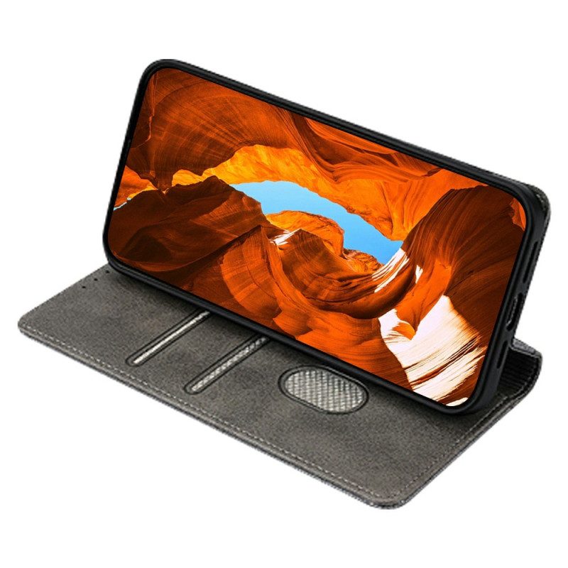 Nahkakotelo Xiaomi Redmi Note 14 5g Rfid-suojauksella Ja Aaltoilevalla Muotoilulla