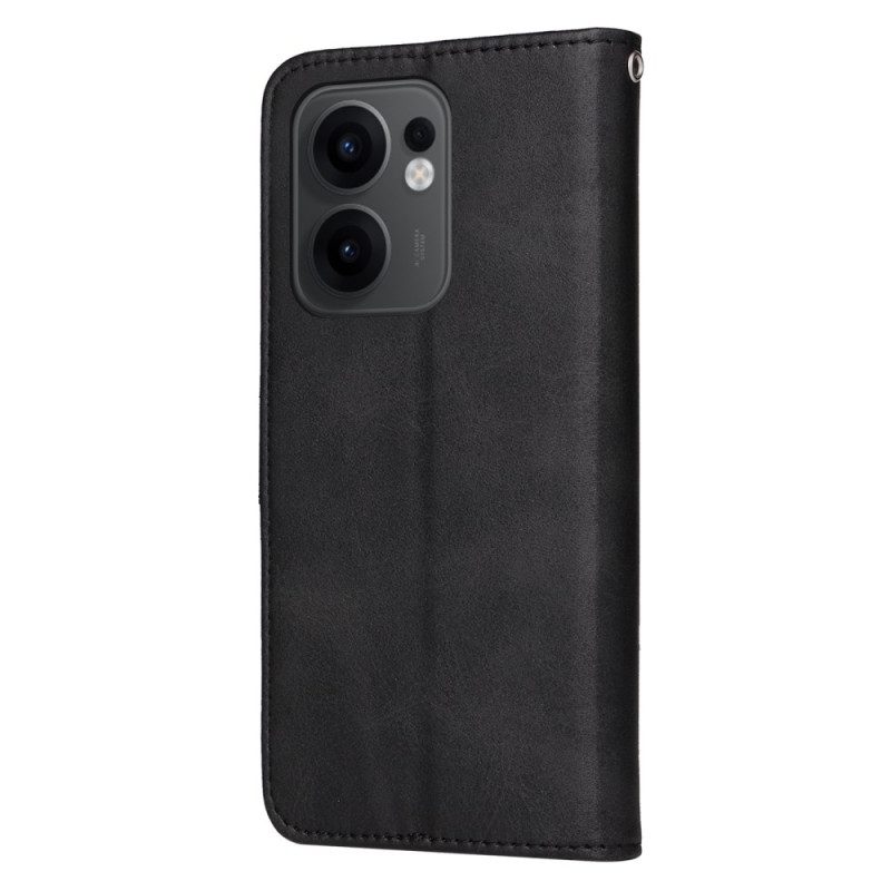 Kotelot Oppo Reno 13f 4g / 5g / 13 Fs 5g Yksivärinen Tekonahka Hihnalla