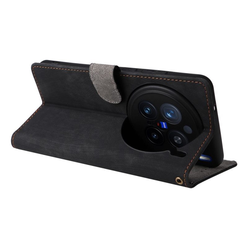 Kotelot Vivo X200 Pro Mokkanahkakuvioinen Ranneke Suojakuori