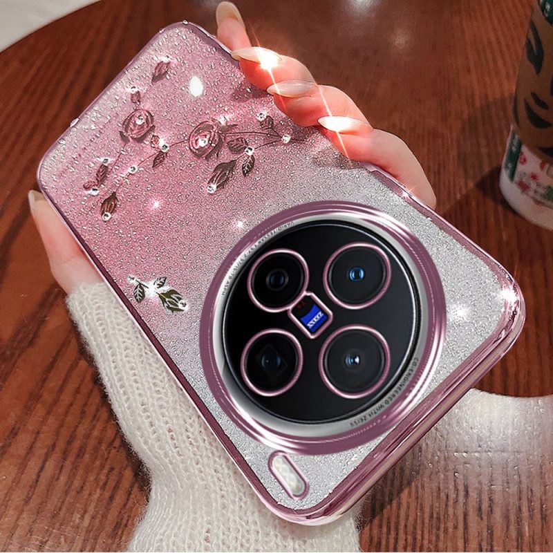 Puhelinkuoret Vivo X200 Pro Kukka- Ja Strassikuvioinen Kadem