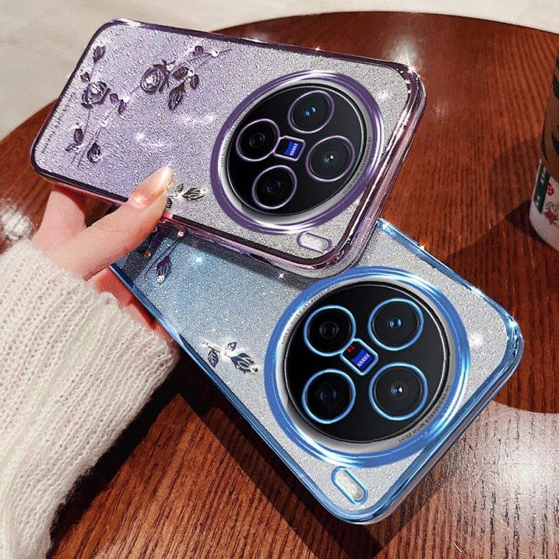 Puhelinkuoret Vivo X200 Pro Kukka- Ja Strassikuvioinen Kadem