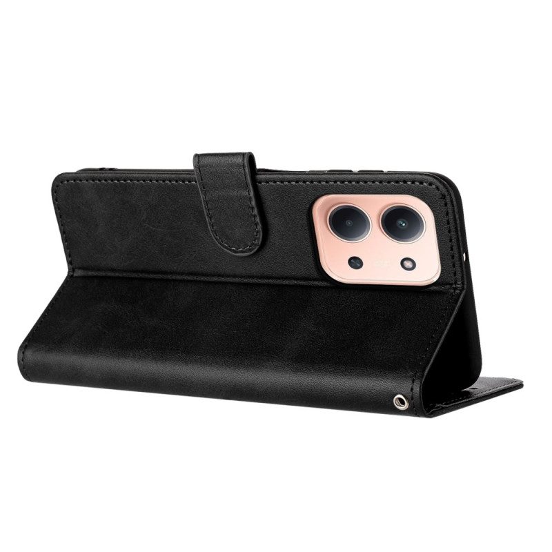 Kotelot Poco C85 Puhelinkuoret Nahkaefekti Hihnalla