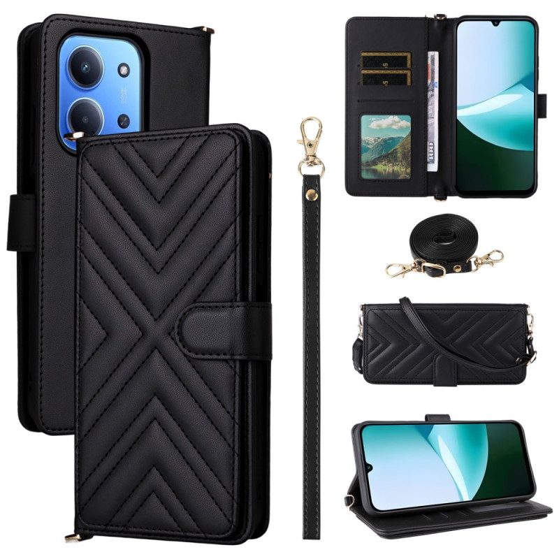 Kotelot Poco C85 Tikattu Malli Hihnalla Ja Olkahihnalla Suojakuori