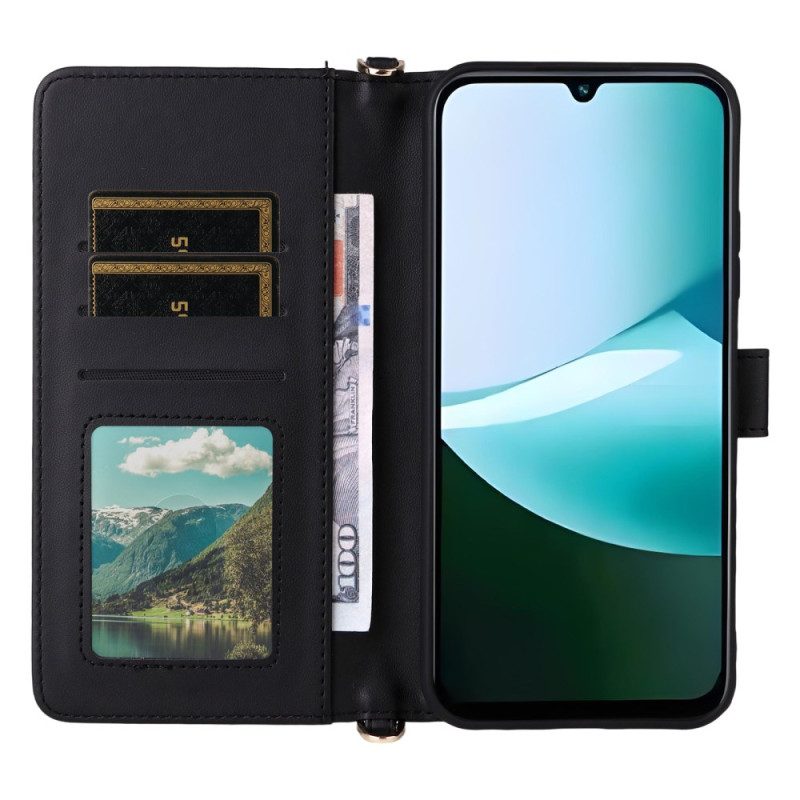 Kotelot Poco C85 Tikattu Malli Hihnalla Ja Olkahihnalla Suojakuori