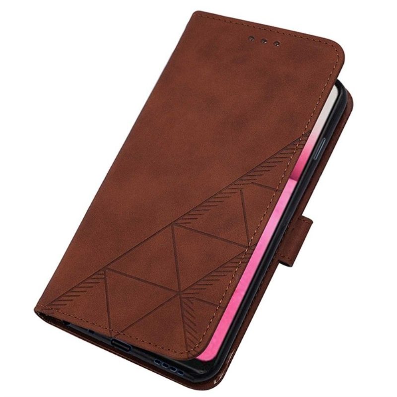 Flip Case Xiaomi Redmi Note 11 / Note 11S Hemming Geometrinen Muotoilu Hihnalla
