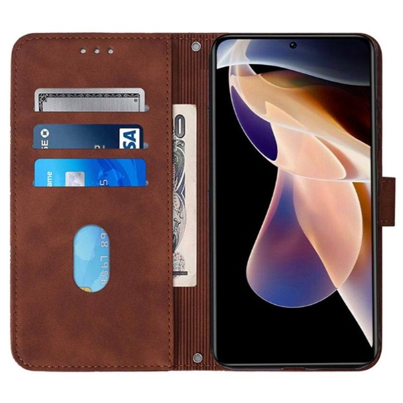 Flip Case Xiaomi Redmi Note 11 / Note 11S Hemming Geometrinen Muotoilu Hihnalla