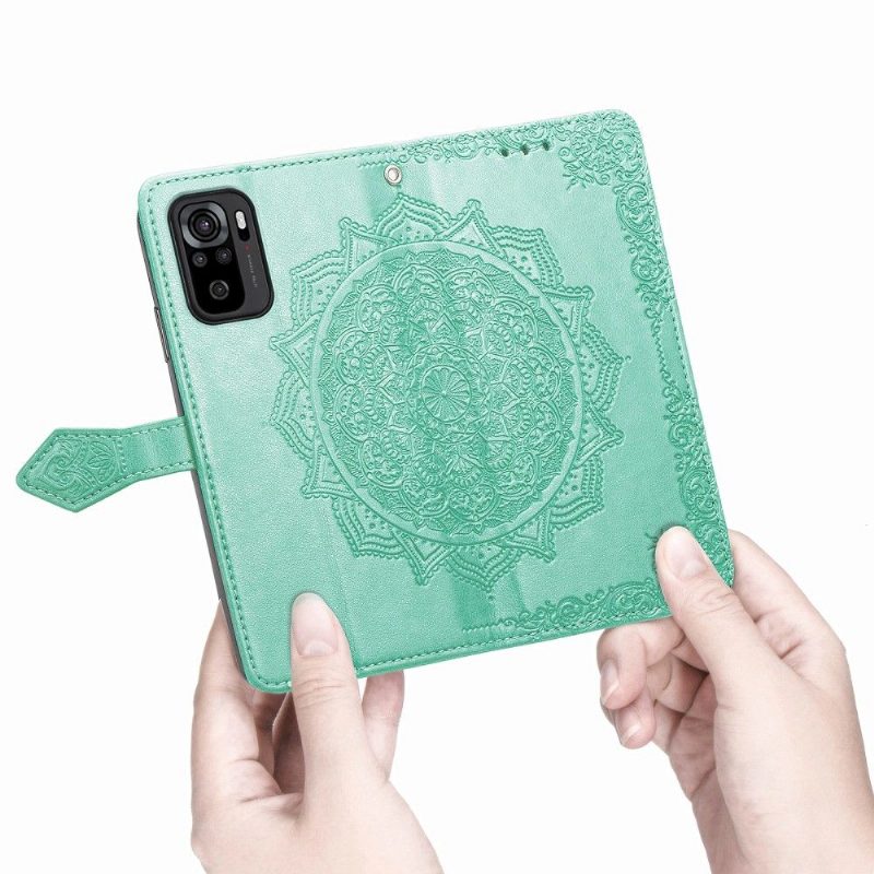 Nahkakotelo Xiaomi Redmi Note 10 Murtumaton Puhelinkuoret Mandala-korttikotelo