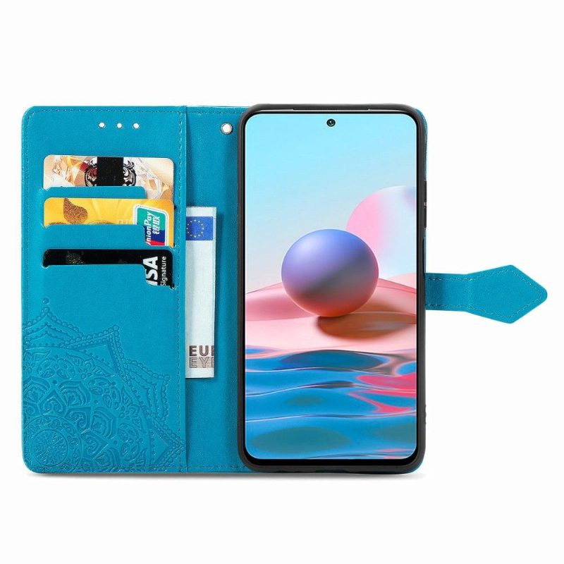 Nahkakotelo Xiaomi Redmi Note 10 Murtumaton Puhelinkuoret Mandala-korttikotelo