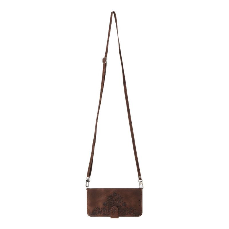 Nahkakotelo Xiaomi Redmi Note 15 Pro 5g Mandala-mokkanahkaefekti Olkahihnalla