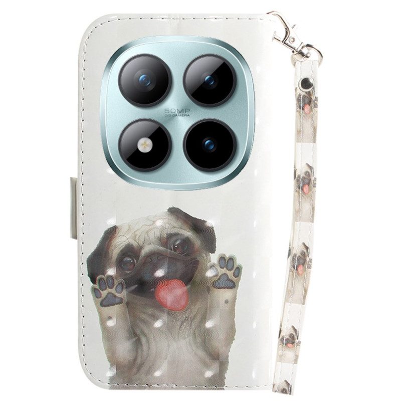 Nahkakotelo Xiaomi Redmi Note 15 Pro 5g Mopsi Hihnoilla