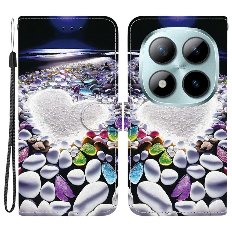 Nahkakotelo Xiaomi Redmi Note 15 Pro 5g Valkoinen Sydän