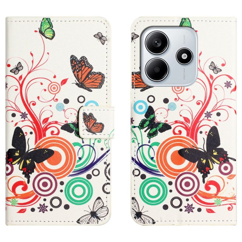 Kotelot Xiaomi Redmi Note 14 4g Perhosia Valkoisella Taustalla