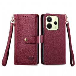 Kotelot Xiaomi Redmi Note 14 4g Sydänkuvioinen Lompakko