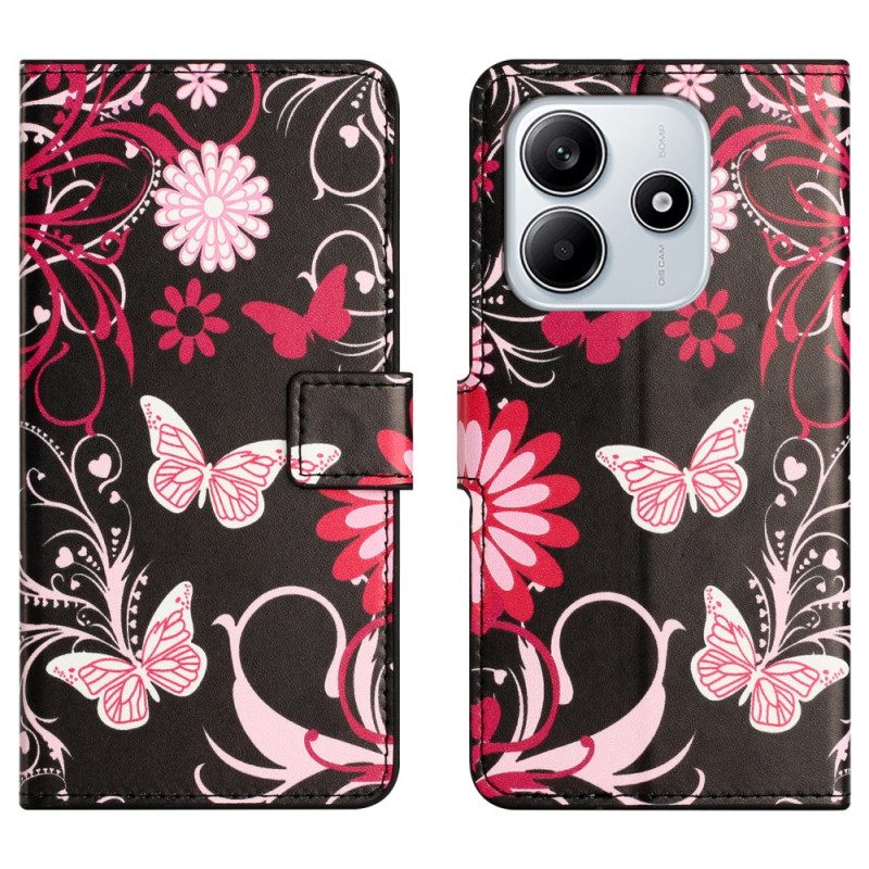 Kuoret Xiaomi Redmi Note 14 4g Perhosia Mustalla Taustalla