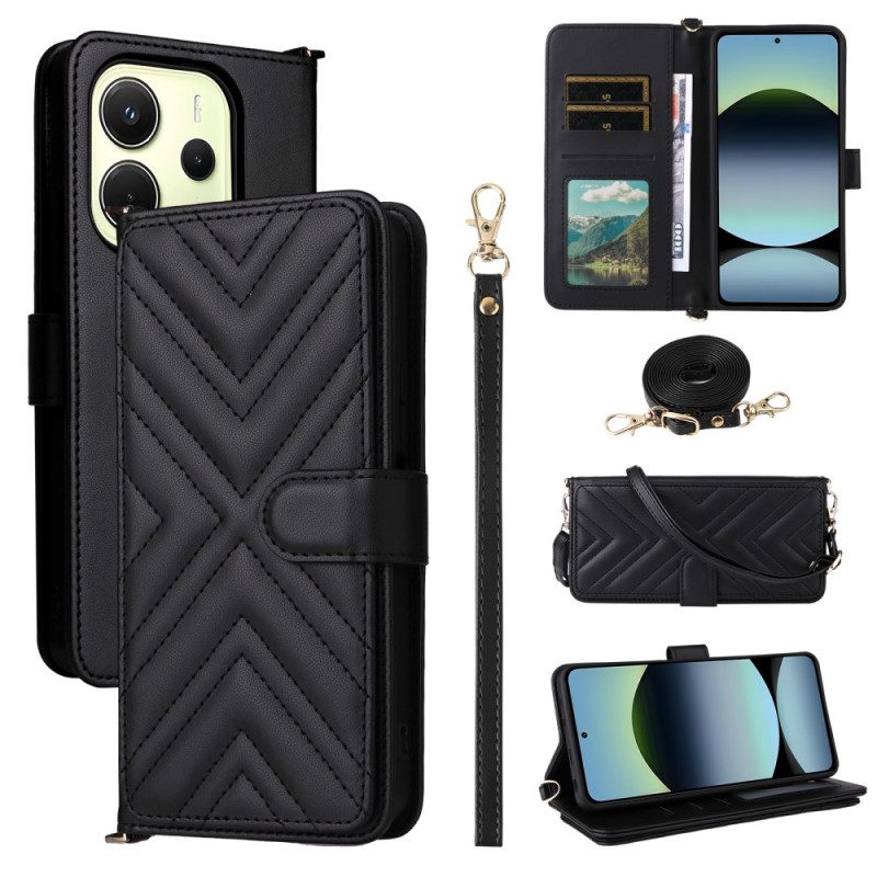 Kuoret Xiaomi Redmi Note 14 4g Premium-lompakko Hihnalla Ja Olkahihnalla