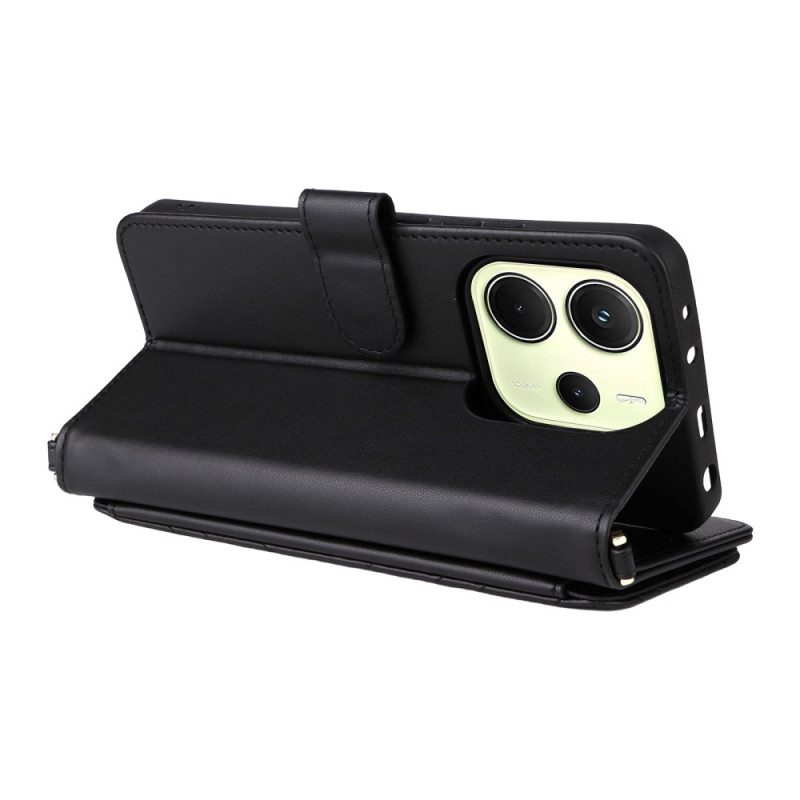 Kuoret Xiaomi Redmi Note 14 4g Premium-lompakko Hihnalla Ja Olkahihnalla