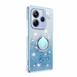 Kuori Xiaomi Redmi Note 14 4g Strassilla Ja Kukalla Koristeltu Sormusteline