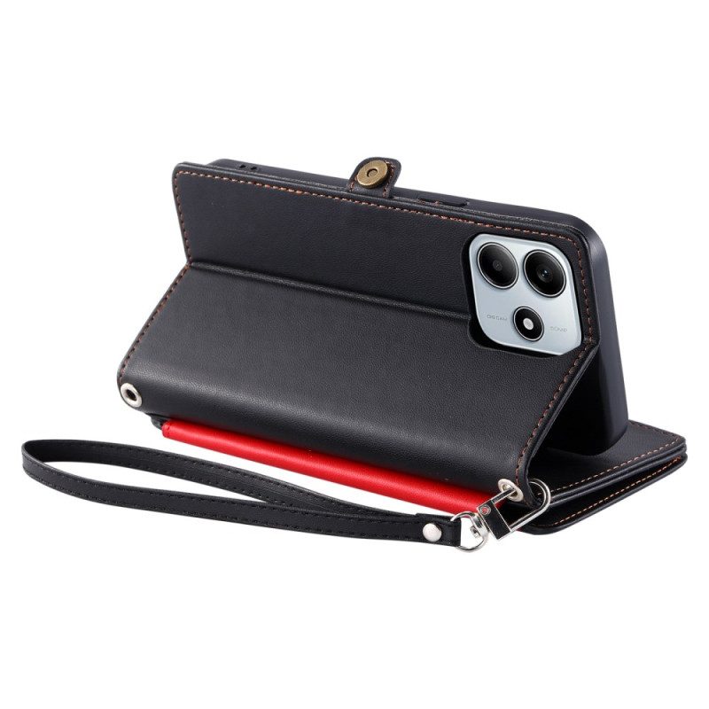 Nahkakotelo Xiaomi Redmi Note 14 4g 8 Kortin Lokeron Lompakko