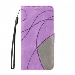 Nahkakotelo Xiaomi Redmi Note 14 4g Kaksiväriset Aaltoviivat