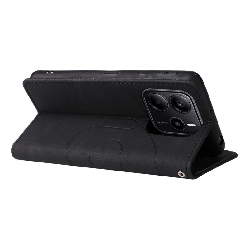 Nahkakotelo Xiaomi Redmi Note 14 4g Kaksiväriset Aaltoviivat