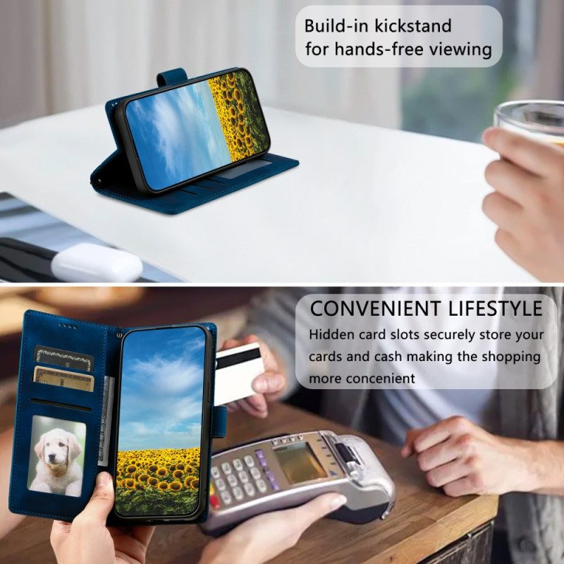 Nahkakotelo Xiaomi Redmi Note 14 4g Mokkanahkaefekti Hihnalla