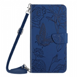 Kotelot Oppo Reno 13 5g Painettu Perhosella Olkapäässä Laukku Suojakuori