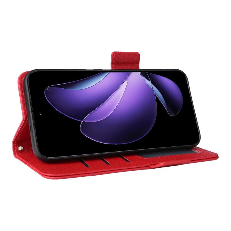 Nahkakotelo Oppo Reno 13 5g Litsikuvioinen Tekonahkaranneke