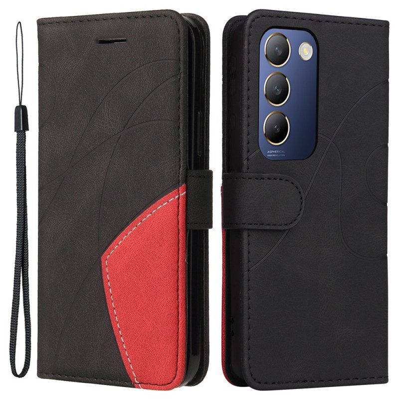 Nahkakotelo Vivo V40 Se 5g Kaksisävyinen Aaltokuvio