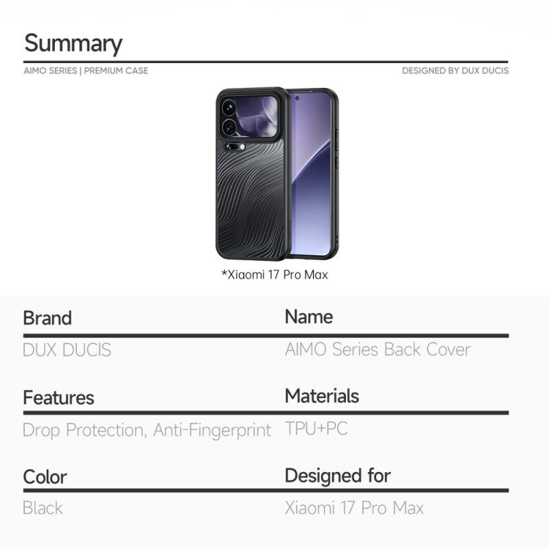 Kuori Xiaomi 17 Pro Max Aimo-sarja Dux Ducis