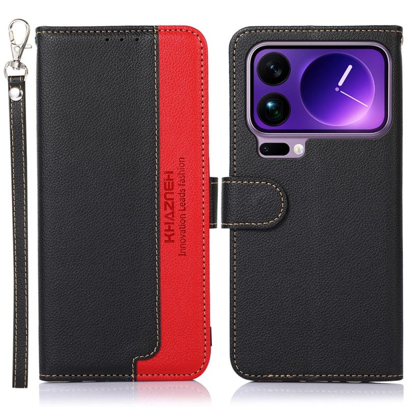 Nahkakotelo Xiaomi 17 Pro Max Khazneh Kaksivärinen