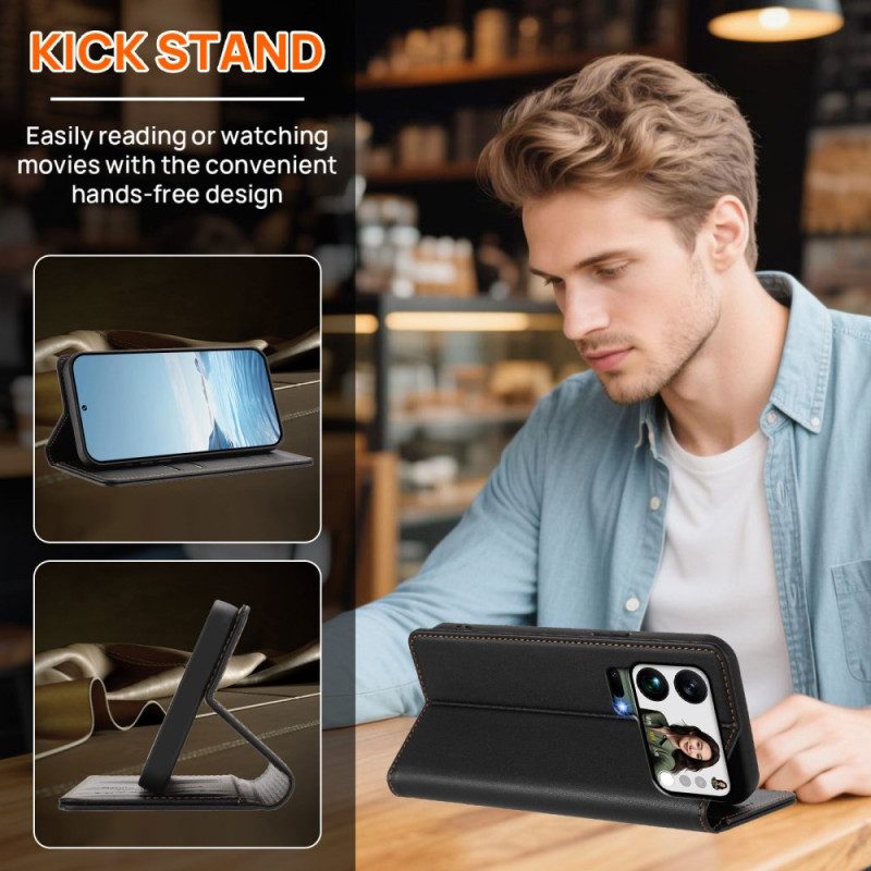 Nahkakotelo Xiaomi 17 Pro Max Puhelinkuoret Magneettinen Suljin Ja Rfid-suojaus