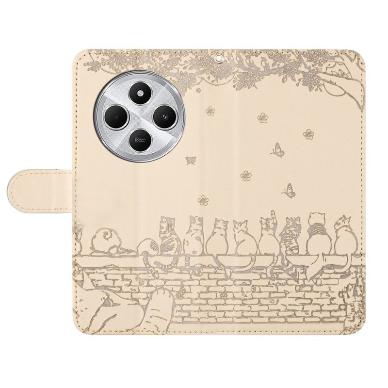 Kotelot Poco C75 Kissat Hihnalla Suojakuori