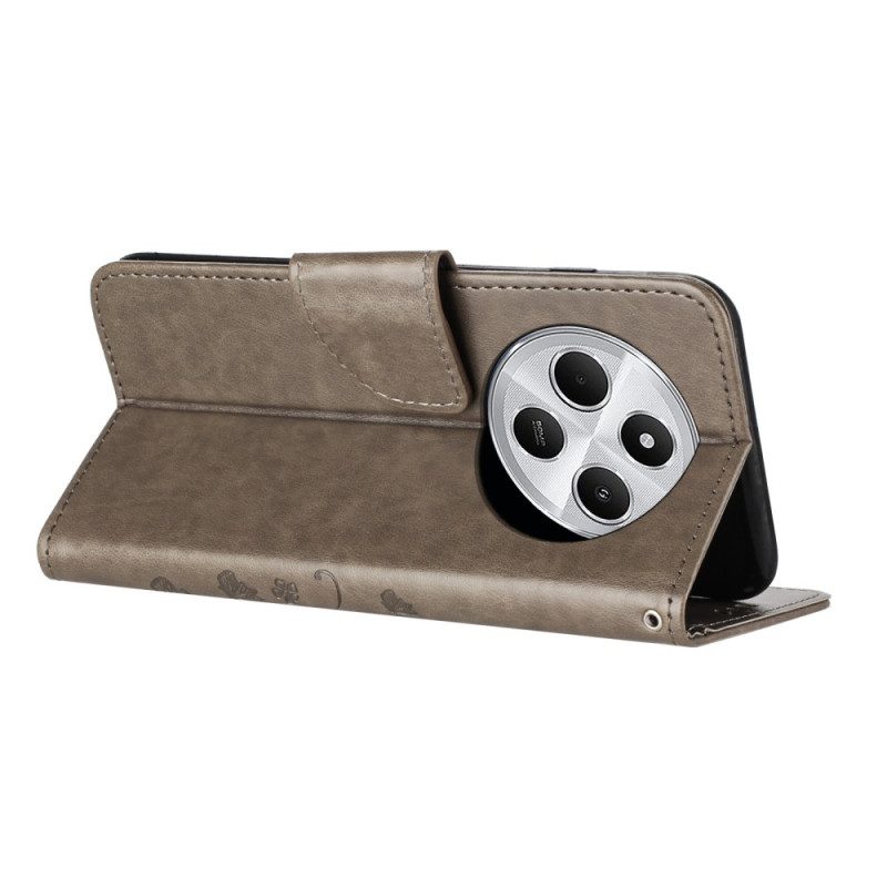 Kotelot Poco C75 Kukkia Ja Perhosia Nauhalla Suojakuori