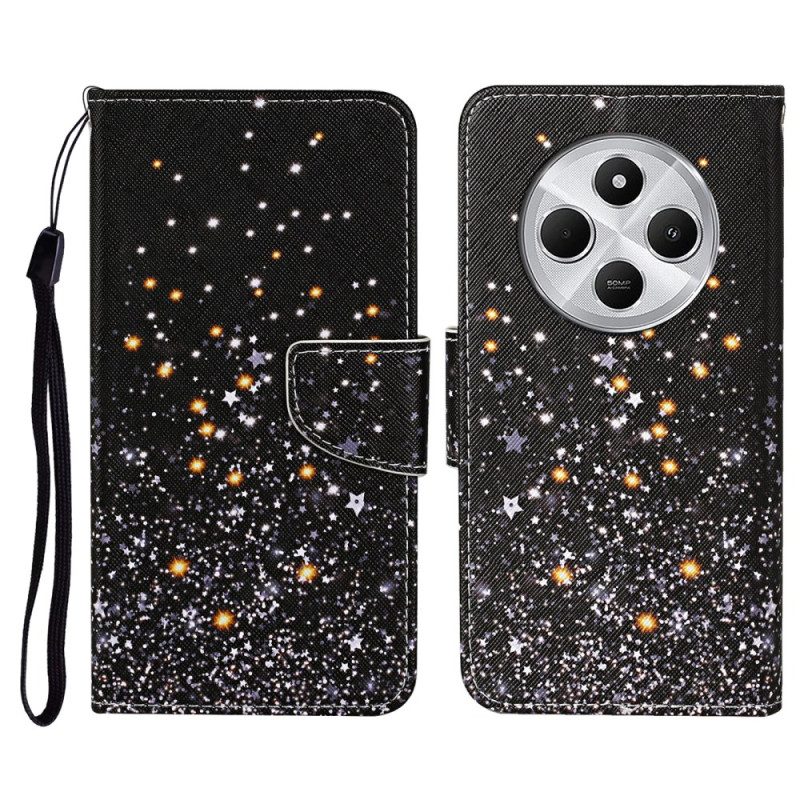 Kotelot Poco C75 Musta Pentagrammi-tilkkutyö Hihnalla Suojakuori