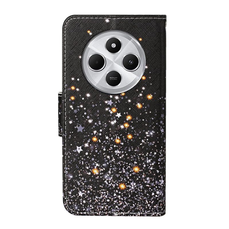 Kotelot Poco C75 Musta Pentagrammi-tilkkutyö Hihnalla Suojakuori