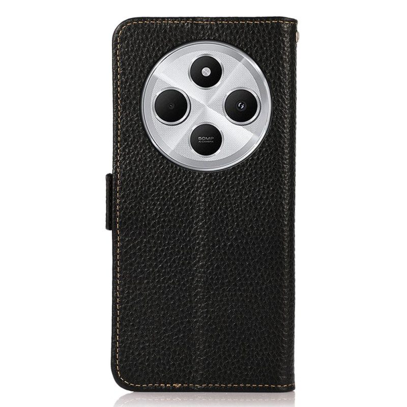 Kotelot Poco C75 Puhelinkuoret Litsi-nahka Rfid-esto Khazneh