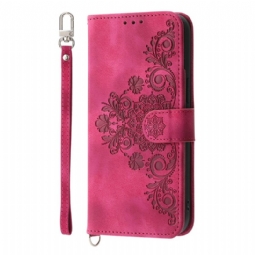 Kotelot Poco C75 Puhelinkuoret Mokkanahkaefekti Pitsiä Hihnalla Ja Olkahihnalla