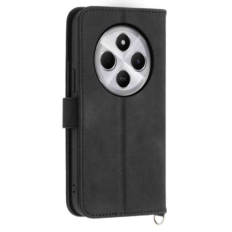 Kotelot Poco C75 Puhelinkuoret Mokkanahkaefekti Pitsiä Hihnalla Ja Olkahihnalla