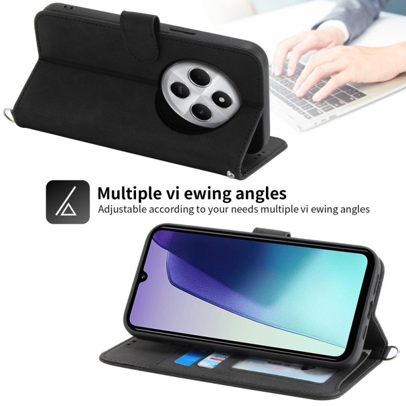 Kotelot Poco C75 Puhelinkuoret Mokkanahkaefekti Pitsiä Hihnalla Ja Olkahihnalla