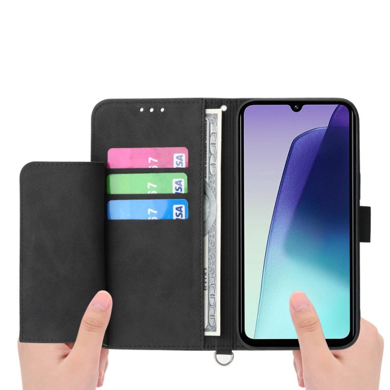 Kotelot Poco C75 Puhelinkuoret Mokkanahkaefekti Pitsiä Hihnalla Ja Olkahihnalla