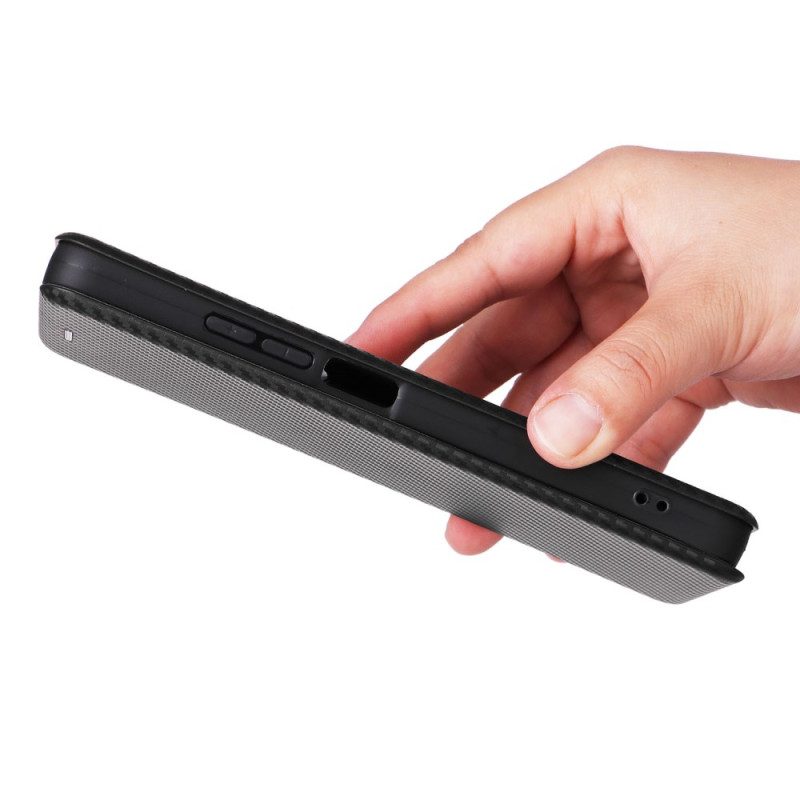 Nahkakotelo Poco C75 Hiilikuitukuvio