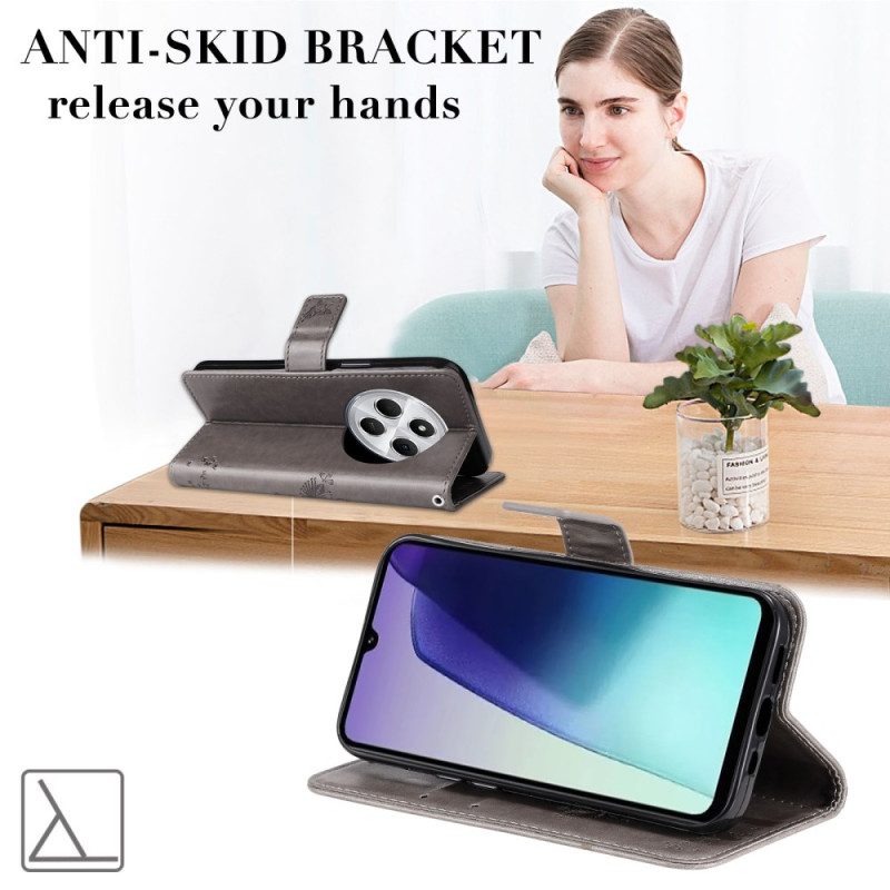 Nahkakotelo Poco C75 Kissa Ja Puu Hihnalla