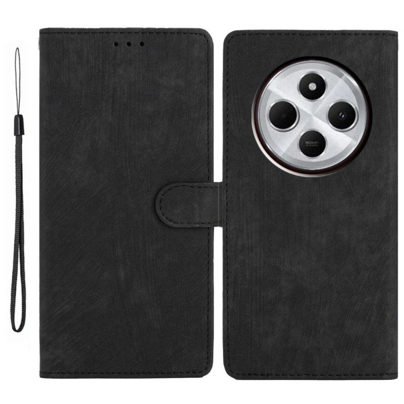 Nahkakotelo Poco C75 Mokkanahkaefekti Hihnalla