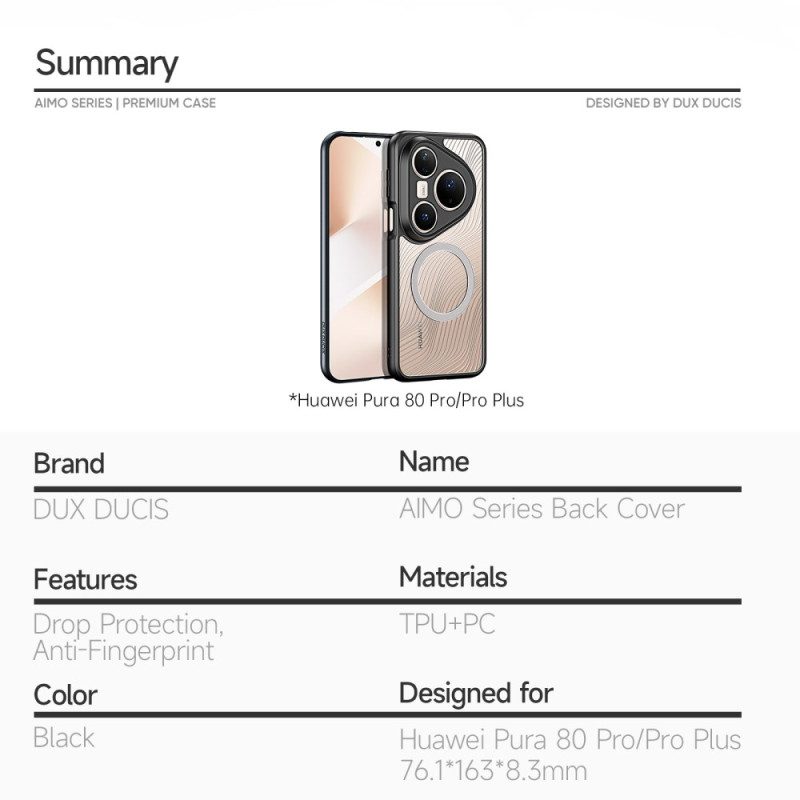 Puhelinkuoret Huawei Pura 80 Pro Magsafe Aimo -sarjan Dux Ducis