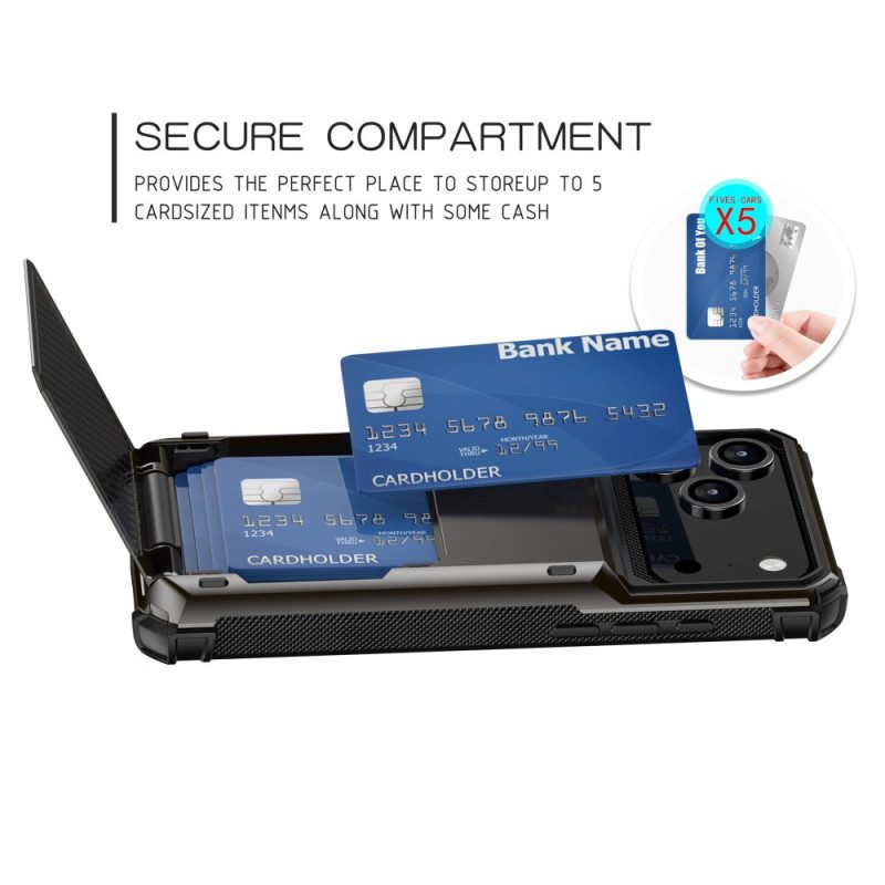 Kuori iPhone 17 Pro Käännettävä Korttikotelo Suojakuori