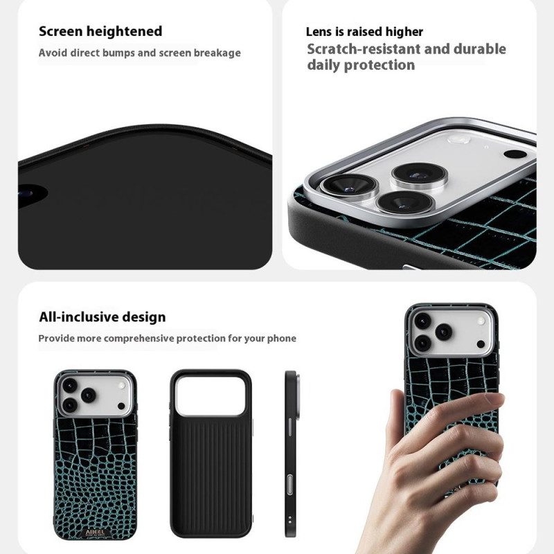 Kuori iPhone 17 Pro Magsafe-yhteensopiva Krokotiiliefekti Abeel