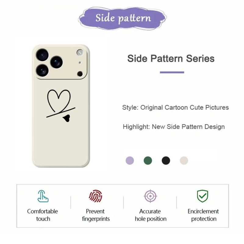 Kuori iPhone 17 Pro Nestemäisestä Silikonista Tehdyt Sydämet