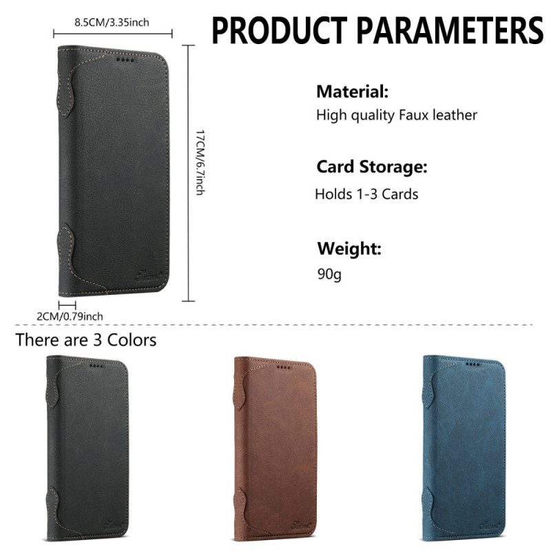 Nahkakotelo iPhone 17 Pro Magsafe-yhteensopiva Litsikuvioinen