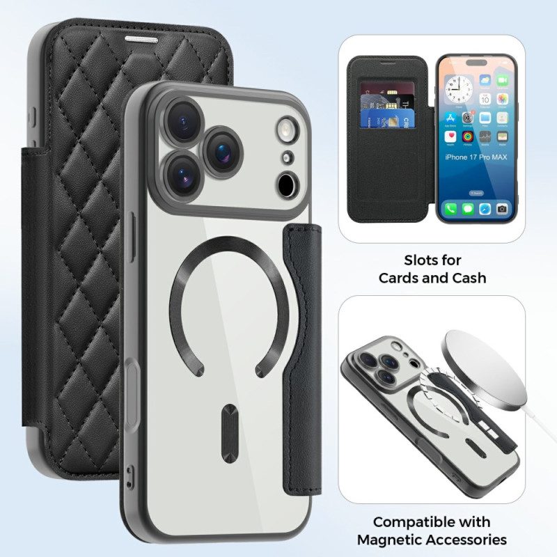 Nahkakotelo iPhone 17 Pro Magsafe-yhteensopiva Tikattu